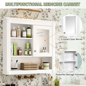 Wall-Mounted Bathroom Cabinet With Mirror And Adjustable Shelves