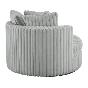 Mindy - Oversized Swivel Barrel Chair - Gray