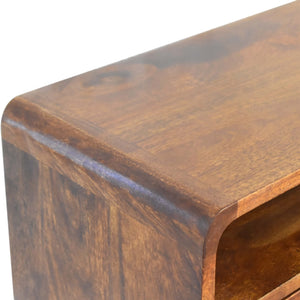 Solid Wood Mini Console Table, 2 Drawers, 1 Open Slot
