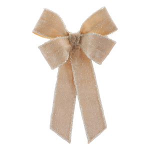 Glittered Velvet Bow Ornament (Set of 2)