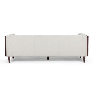 Contemporary Mid-Century Charm 3 Seater Sofa With Button Tufted Waffle Stitching