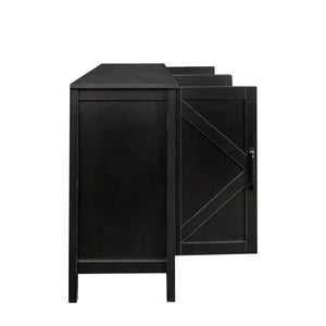 Cabinet With 4 Doors and 4 Open Shelves Freestanding Sideboard