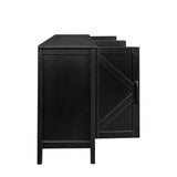 Cabinet With 4 Doors and 4 Open Shelves Freestanding Sideboard