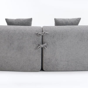 4 Seater Sofa With Fabric, 30D, 60 Hardness Full Sponge, 4 Pillow For Living Room, Home Furniture Sleeper Sectional Sofa For Apartment