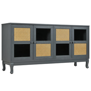 Retro Industrial Grey 4-Door Sideboard
