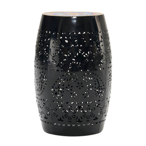 Ruby Boho Mosaic Side Table with Ceramic Tile Top