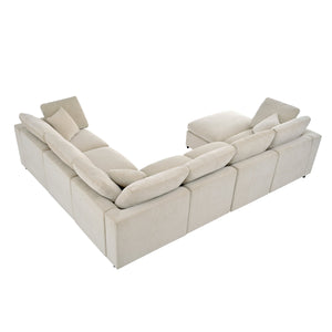U_Style 120.8" Extra Large 7-Seater Modular Sectional Sofa