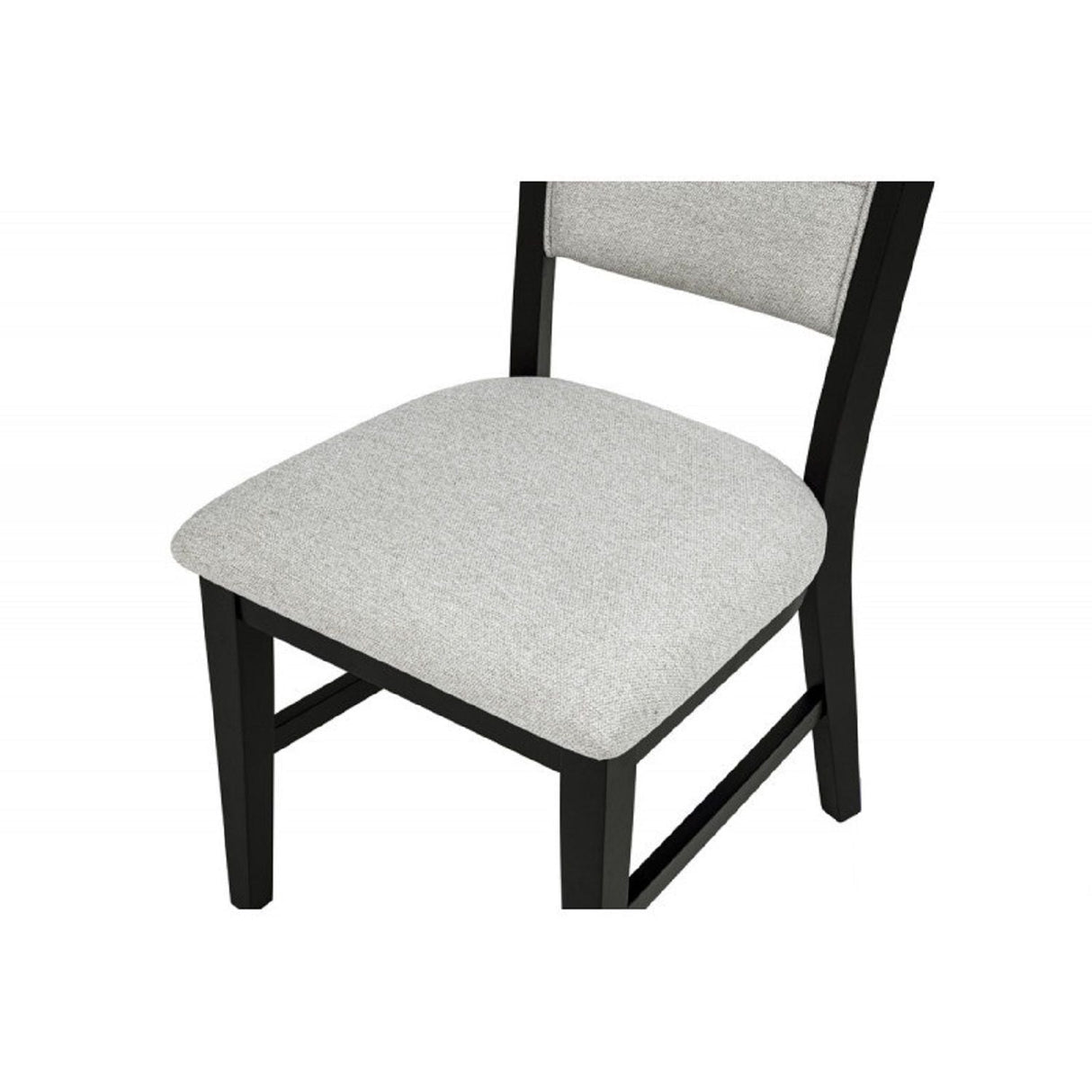 Dining Set With Round Table And 4 Upholstered Chairs - Black / Gray