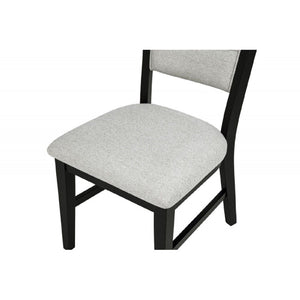 Dining Kitchen Side Chair With Curved Back Design (Set of 2) - Black / Gray