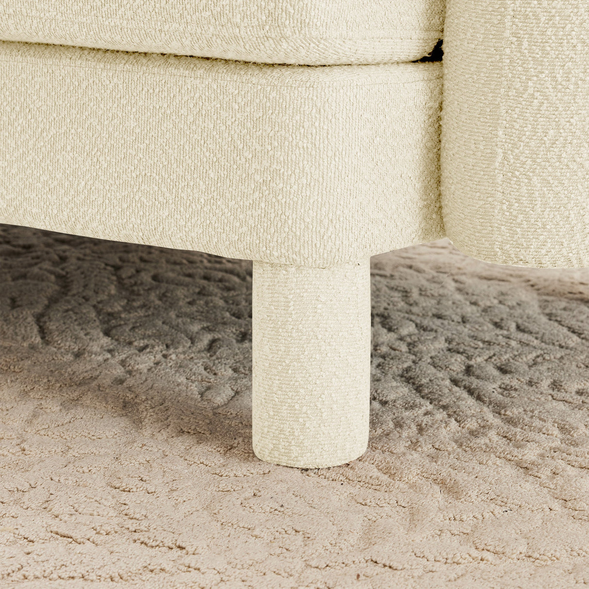 Polyester Beige Ottoman