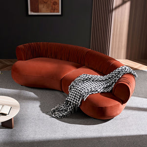 Modern Curved Sofa with Elegant Crescent Silhouette Design