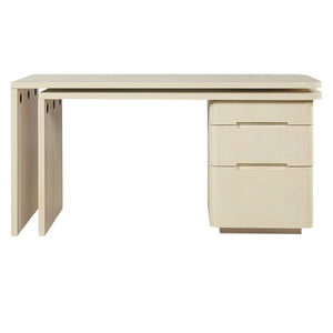 90" Modern L Shaped Desk with Rotating Design - Natural Wood or Walnut