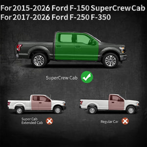 6" Running Boards Side Steps For 2015-2026 Ford F-150 Super Crew Cab