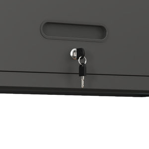 Heavy Duty, Metal Wall Mounted Tool Storage Cabinet Steel Metal Garage Storage Cabinet - Black / Gray