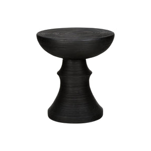 Round Accent Table, Indoor Outdoor - Black