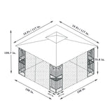 Gazebo tent with double roof & mosquito net