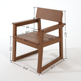 HDPE Outdoor Dining Armchairs with Backrest & Armrests
