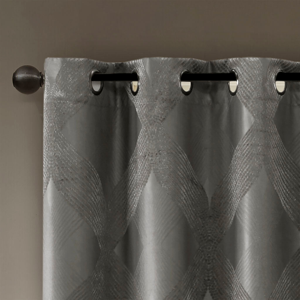 Ogee knitted jacquard total blackout curtain panel (only 1 pc panel)