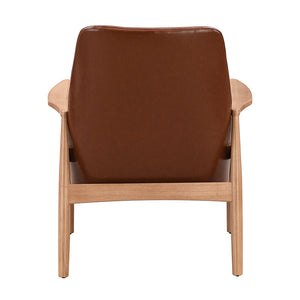 U-Can PU Leather Accent Chair Set of 2 Mid-Century Modern Armchair with Solid Wood Frame