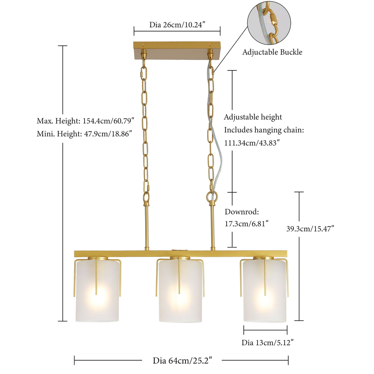 Adjustable Cylindrical Pendant Light