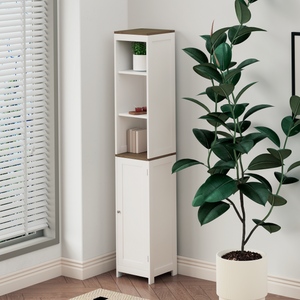 Tall Bathroom Storage Cabinet with Reversible Door