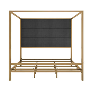 Modern Gold Metal Canopy Bed