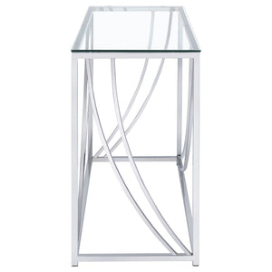 Lille Glass Top Entryway Console Table Accents Chrome