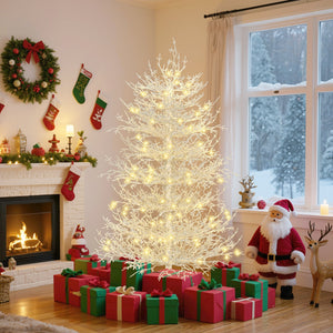 4FT Pre-Lit Aspen Fir Artificial Christmas Tree 230 Warm White LED Lights