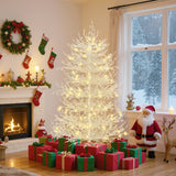 4FT Pre-lit Aspen Fir Artificial Christmas Tree with 230 Warm White LED Lights