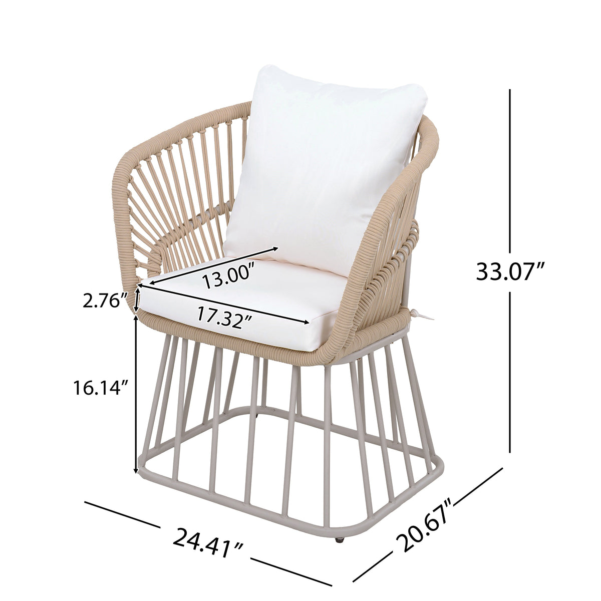 Outdoor Dining Chair MP1 - Teak Finish Wicker & Steel Frame