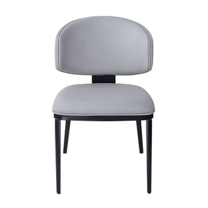 5 Pieces Modern Faux Leather And Metal Dining Set