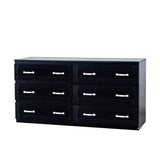 Modern Black Side Cabinet with 6 Drawers