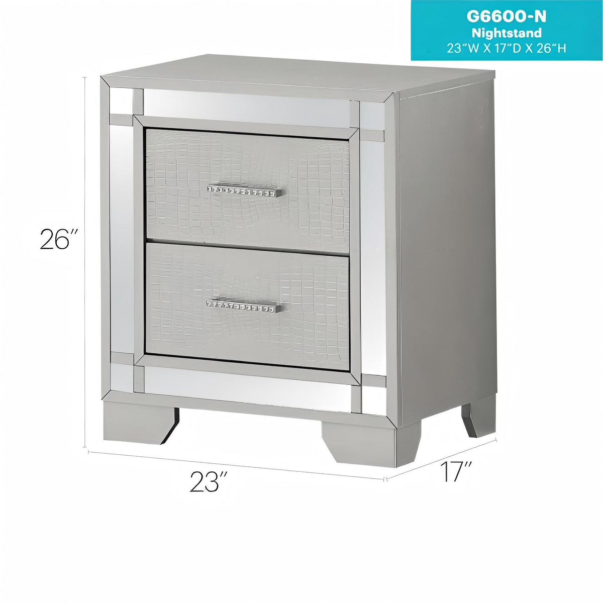 Madison - Nightstand - Silver Champagne