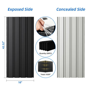 Galvanized Metal Roof Panels - 20 Piece Set