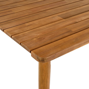 Outdoor Dining Set with Acacia Wood Table and 4 Chairs - Beige
