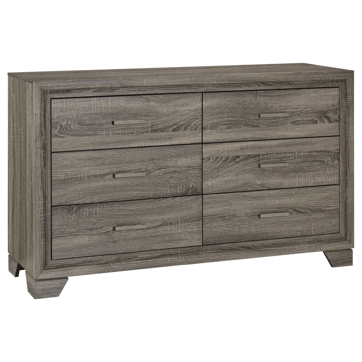 Funston - 4 Piece Queen Bedroom Set With Upholstered Headboard - Oak