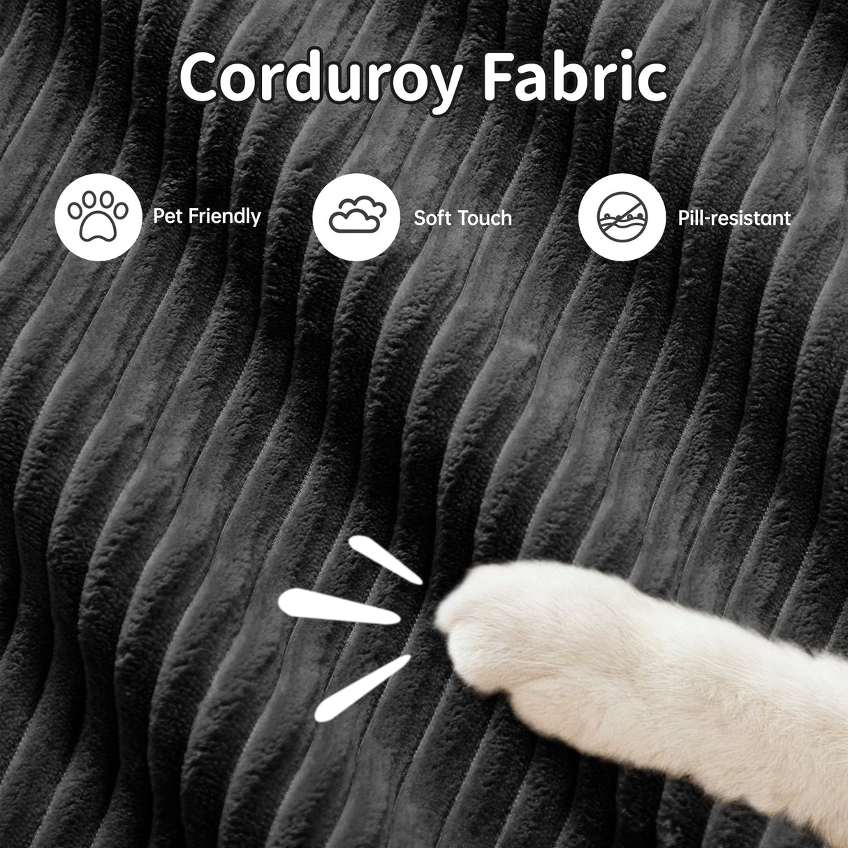 U-Shaped Modular Sofa with Breathable Corduroy Fabric