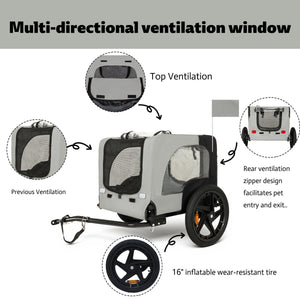 Outdoor Heavy Duty Collapsible Pet Bike Trailer