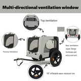 Outdoor Heavy Duty Collapsible Pet Bike Trailer with 16-Inch All-Terrain Wheels