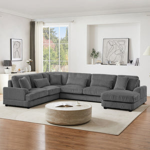 Oversized Sectional Sofa U - Shaped Sofa Couch Modern Sofa Upholstered In Soft With A Chaise Lounge For Living Room