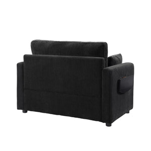 Sleeper Sofa With Foldable Mattress, USB Ports, Side Table & Storage Pocket