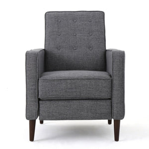 Mid-Century Modern Recliner With Button Tufted Waffle Stitch