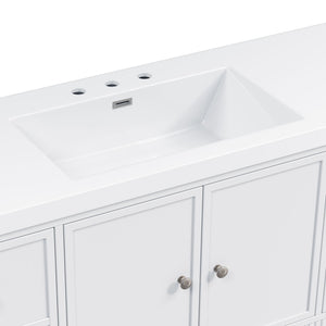 Bathroom Vanity With Separate Sink, Soft Close Doors And 4 Drawers