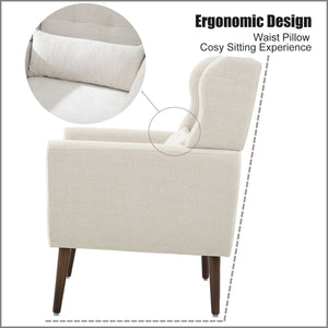 Modern Accent Chair Upholstered Foam Filled Living Room Chairs Comfy Reading Chair Mid-Century Modern Chair With Fabric Lounge Arm Chairs Armchair For Living Room Bedroom