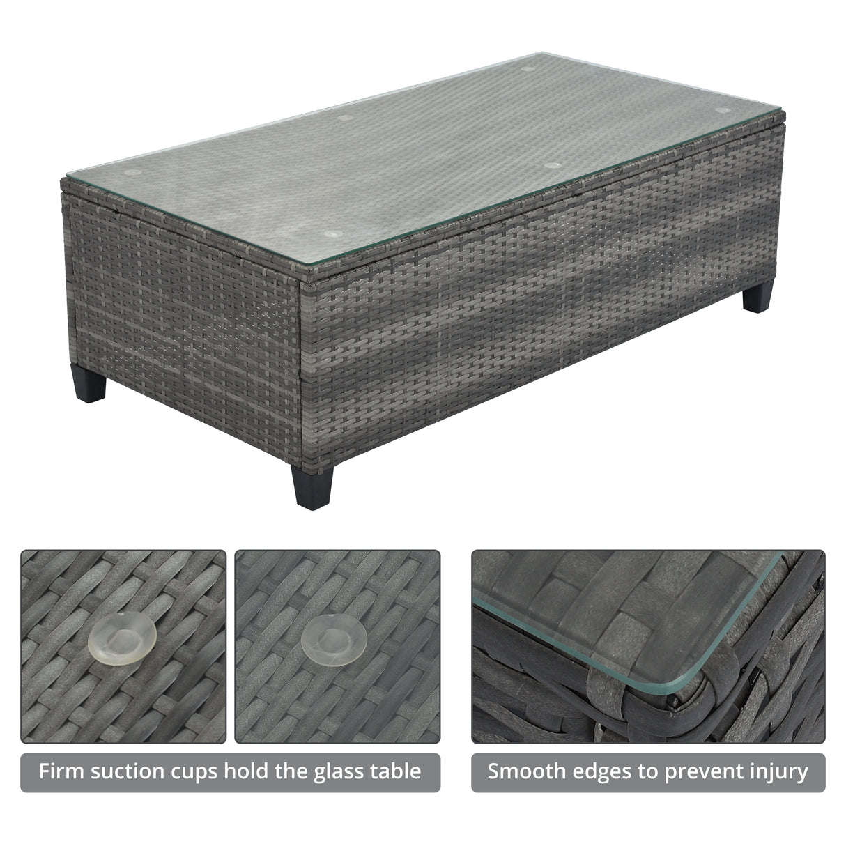 8-piece outdoor wicker round sofa set, half-moon sectional set all weather