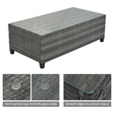 8-piece outdoor wicker round sofa set, half-moon sectional set all weather