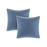 8 Piece Cotton Floral Printed Reversible Comforter Set Blue