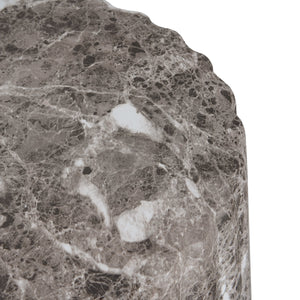 Outdoor Cleme Carved Side Table, Brown End Table