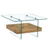 Modern 2 Tier Square Coffee Table, Elegant Marble Pattern
