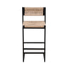 Bar Stools Paper Rope Weave Dining Chairs With Back Hand Weave Stools For Kichen Island, Bar & Counter (Set of 2)